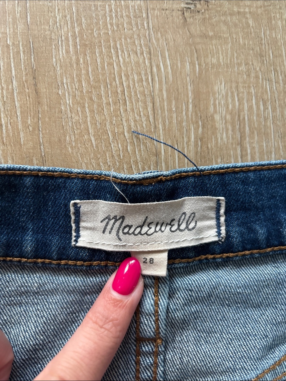 Madewell Distressed Cutoff Denim Shorts in Blue - Picture 2 of 4